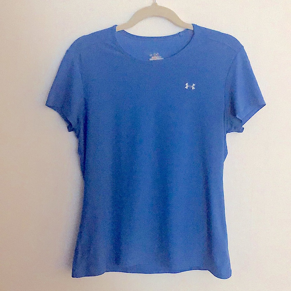 Under Armour Blue Shortsleeved Crewneck Workout Shirt, Size M
